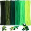 Zlulary 600 PCS Green Pipe Cleaners Craft Supplies Chenille Stems Bulk