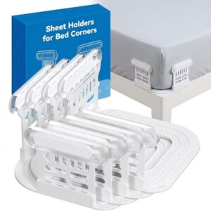 ZLverdeza 4-Pack Bed Sheet Holder,Upgraded Non-Slip Sheet Grippers & Clips,Durable,Universal Fit for King Queen Full Twin Mattress Corners, Easy Lock System for Fitted Sheets.