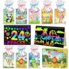 ZMLM 24 Pack Rainbow Scratch Art Party Favors for Kids 4-8 - Mess-Free Birthday Goodie Bags Stuffers, Classroom Prizes Grades 1–3 Creative Paper Notebooks for Pre-K Kindergarten Gifts (Animal, 24)