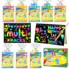 ZMLM 24 Pack Rainbow Scratch Art Party Favors for Kids 4-8 - Mess-Free Birthday Goodie Bags Stuffers, Classroom Prizes Grades 1–3 Creative Paper Notebooks for Pre-K Kindergarten Gifts