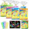 ZMLM 4 Pack Scratch Art Party Favors: Birthday Party Favors for Kids 4-8, Bulk Rainbow Scratch Notebook Paper Pads, Goodie Bags Stuffers Girls Boys Classroom Gifts Crafts Toys Easter Basket Stuffers