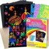 ZMLM Rainbow Scratch Paper Art Crafts, 100PCS Rainbow Scratch Paper Art for 3 4 5 6 7 8 9 Years Old Girls Boys, Arts and Crafts for Kids 4-6, Birthday Gifts Toys and Party Favors (Pink)