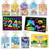 ZMLM Rainbow Scratch Party Favors Kids: Birthday Gifts Toy Bulk Scratch Art Notebook Birthday Goodie Bags Stuffers Girls Boys Art Craft Kit Pads Classroom Prizes School Teacher Return (Christian, 24)