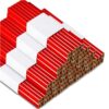 ZMoal Pencils 120 Pcs Bulk Construction Plan Medium Hard Natural Wood Cased Quality Flat Wood Octagonal Red Hard Black Pencils for Woodworking Marking