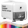 ZMOL Heavy Duty Electric Pencil Sharpener, Plug-in, 6.5-8mm, White