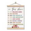ZNGFON In This Room Classroom Wall Art Poster Hanger Frame 30x40, Boho Positive Affirmations Hanging Wall Art Decor for Girls Room Bedroom, Classroom Decorations for Teachers
