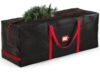 Zober Christmas Tree Storage Bag - Fits 7.5 Ft Artificial Trees - Plastic, Waterproof Christmas Tree Bag For Storage Box For Xmas - Strong, Durable Handles - Label Card Slot - Black