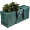 Zober Christmas Tree Storage Bag - Open Top Quilted Storage Box for Disassembled Trees Up to 9 Feet with Carry Handles and Dual Zipper - 59x15x21.75 Inches, Green