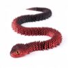 Zobilin 3D Printed Articulated Snake Toy (Black and red, 18.0, Inches)