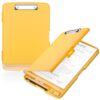Zoenley Clipboard with Storage, 8.5 x 11'' Letter Size Paper Folder with Pen Holder, High Capacity Side-Opening Case, Heavy Duty Plastic Clip Board Storage for Teachers, Students, Office,Yellow
