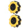 Zoeyilan Mecanum Wheel Omni Directional Smart Robot Car Parts 80mm DIY Toy Components Rubber Coated TT Motor Compatible Yellow Black (1 Pair)