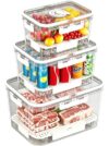 Zoeyingt BPA-Free Stackable Clear Kitchen Organizer Bins - 3 Pack with Lids & Handles for Fridge, Pantry, and Cabinets - Ideal for Clutter-Free RV Camping Storage
