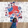 ZOIIWA 4th of July Coloring Poster Giant Coloring Poster Large American Independence Day Coloring Tablecloth Jumbo Coloring Books Classroom Home Birthday Party Supplies Favor 31.4 x 43.3 in