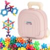 ZOJOY Toddler Interlocking Building Blocks Set, 400Pcs Plastic Connecting Discs with Wheeled Trolley Storage Case, Educational STEM Toy for Boys and Girls 3+ (400)