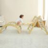 ZOMEYLPO Toddler Climbing Toy Wooden Climbing Toy Set with Arch Ramp Ladder Foldable Indoor Playground Multilayer Board 31.5 x 22.8 x 29.1 in for Toddlers 1 to 3