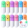 Zonon 12 Pcs Cute Colorful Highlighters Mini Pill Highlighters 6 Colors Kawaii Expression Markers Kids Fun Stationery for Classroom Rewards Teacher Prize Box Fillers Back to School Gift
