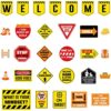 Zonon 36 Pcs Construction Bulletin Board Decorations Welcome Classroom Sign Positive Poster Banner Motivational Sign Cutouts for Pre School Elementary School Teacher Workplace Educational Wall Decor