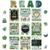 Zonon 45 PCS Reading Bulletin Board Poster Eucalyptus Classroom Decorations Boho Greenery Bulletin Board Motivational Elementary Educational Prints Poster for Teachers Kindergarten Preschool Library