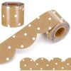 Zonon 65.6 Feet Polka-dot Scalloped Bulletin Board Borders Scalloped Rolled Border Trim Decorations for Back to School Classroom Farmhouse Home Office