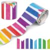 Zonon 65.6 Ft Colorful Stripe Bulletin Board Borders Rainbow Color Scalloped Borders Decorative Stripe Bulletin Board Trim for School Classroom Chalkboard Office Decoration