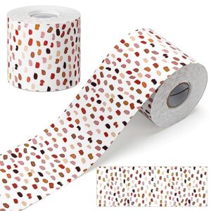 Zonon 65 Feet Bulletin Board Borders Boho Dots Striped Grid Borders Decorative Straight Scalloped Wavy Rolled Trim Classroom Back to School Decor