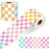 Zonon 65 Feet Checkered Border for Bulletin Board Pastel Rainbow Colorful Straight Trim Checkerboard Borders Decorative for Classroom Back to School Supplies (Checkerboard Style,Vibrant Pastel)
