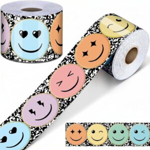 Zonon 65 Feet Composition Book Smile Face Bulletin Board Borders Pastel Face Straight Border Trims Rolled Trim DIY Decoration for Classroom Home School Office Wall Back to School