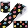 Zonon 65 Feet Happy Face Bulletin Board Borders Pastel Face Straight Border Trims Rolled Trim DIY Decoration for Classroom Home School Office Wall Back to School
