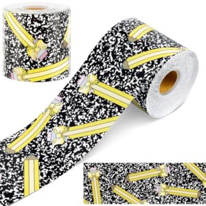 Zonon 65 Feet Pencil Composition Bulletin Board Borders Black and White Straight Border Trims Classroom Borders Wavy Rolled Trim DIY Decoration for Classroom Home School Office Wall Back to School