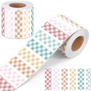 Zonon 65ft Colorful Gingham Striped Bulletin Board Borders Pastel Classroom Trim Soft Plaid Straight Edge Decorative Roll Trim for Office Back to School Classroom Chalkboard Wall Decoration