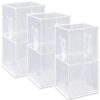 Zopeal 3 Pack Popup Laundry Hamper 13 Inch Collapsible Laundry Baskets with Handles Mesh Clothes Baskets Portable Foldable Clothes Hamper Square Bin for Washing (White,Double-layer)