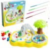 ZOPMTIYO Electric Fishing Game for Kids, Rotating Double Fish Pond Play Set with Music, Fishing Rods and Colorful Fish, Indoor Family Game, Requires 3 AA Batteries, Ages 3+