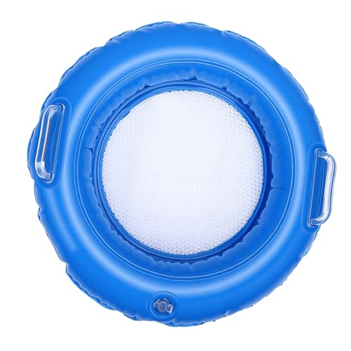 Zopsc Inflatable Floating Sand Sifter – Foldable Double Layer Mesh Beach Treasure Sieve for Fossils Shells Jewels, Quick Inflate Outdoor Tooth Sifter with Handles, Metal Detector