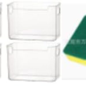 Zoyiancy 4 Pack Clear Freezer Storage Bins, Stackable Plastic Organizer