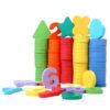 ZQsmgs 100Pcs Colorful Pattern Blocks, Multi Shape Manipulatives Toys