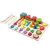 ZQsmgs 5 in 1 Montessori Activity Board, Shape Column Stacking