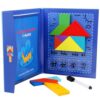 ZQsmgs Magnetic Tangram & T-Puzzle Set, Book Style Brain Logic Educational Toy