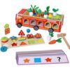 ZQsmgs Multifunctional Wooden Fire Truck Montessori Toy