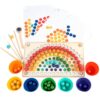 ZQsmgs Rainbow Bead Sorting Board Game, Chopsticks Clip Bead Toy