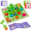 ZQsmgs Wooden Carrot Pulling Memory Game, Early Educational Toy