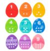 ZQsmgs Wooden Dinosaur Egg Matching Toy, Montessori 1-9 Counting Color Sorting Puzzle