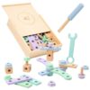 ZQsmgs Wooden Nut Bolt Assembly Tool Set, DIY Construction Building Blocks