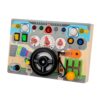 ZQsmgs Wooden Steering Wheel Board, Montessori Driving Simulator Toy