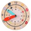 ZQsmgs Wooden Teaching Clock, 12 & 24 Hour Time Learning Model