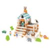 ZQsmgs Wooden Tenon Mortise Cabin Building Blocks, Educational STEM Toy