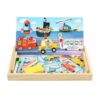 ZQsmgs Wooden Vehicle Magnetic Puzzle Board, Tabletop Toy for Toddlers