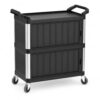 ZQZ-Store Service Cart with Open Front Black Plastic (B)