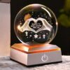 ZRENJHUS 3D Heart Couple Gifts for Women Crystal Ball Lover Gift for Wife Grateful Glass Ball Gifts for Wife Girlfriend Mom Daughter Friends