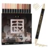 ZSCM 12 Skin Tone Acrylic Paint Markers, Dual Fine & Brush Tip - Perfect for Art