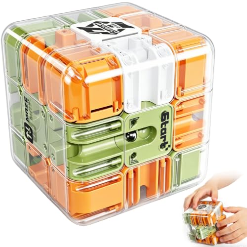 ZSLQHY 3D Maze Cube Toys for Adults Kids 5-8 8-12, Brain Teaser Fidget Sensory Toy, Magic Game Gifts for Boys Girls Birthday Easter Christmas Stocking Stuffers, Educational STEM Learning Puzzle